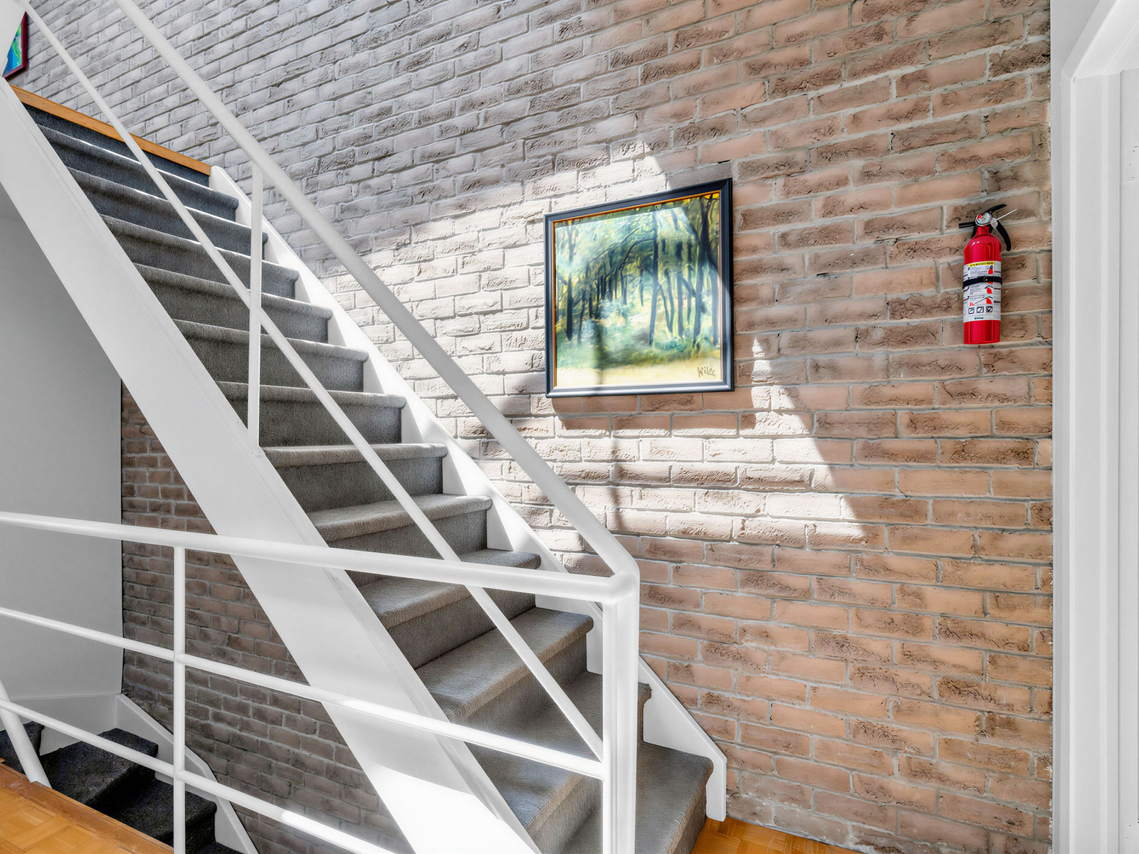 Two dedicated private parking garages and quiet tree-lined street